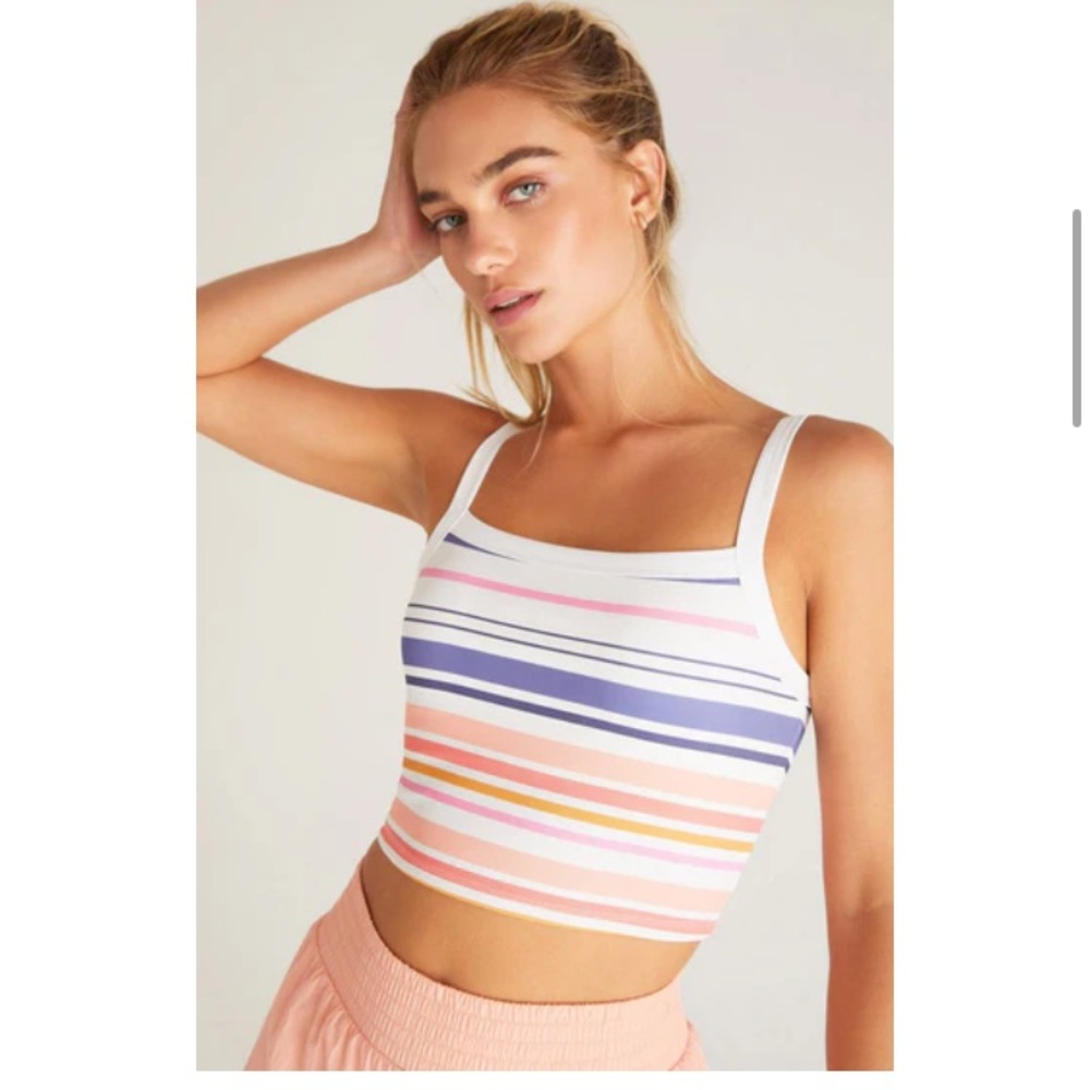 Z Supply balance stripe rib tank / sports bra